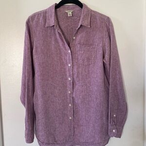 L.L. BEAN 100% LINEN XS LONG SLEEVE SHIRT-USED
